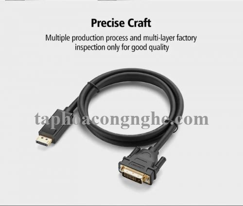 Ugreen 10223 5M màu Đen Cáp chuyển đổi DP sang DVI 24 + 1 Hỗ trợ độ phân giải 1920x1201 DP103 30010223